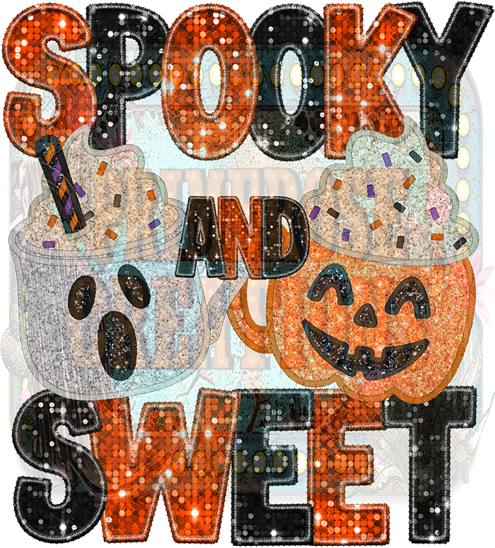 Spooky and Sweet Faux Sequin, Glitter, & Embroidery