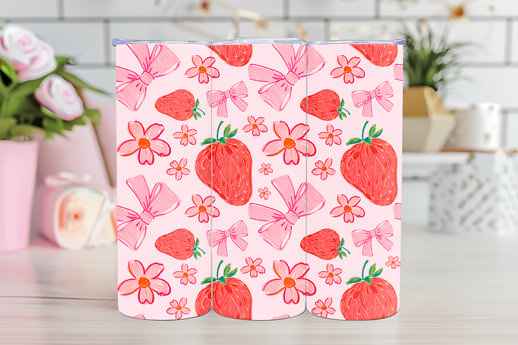 Strawberry Coquette Obsessed - 20oz TUMBLER WRAP