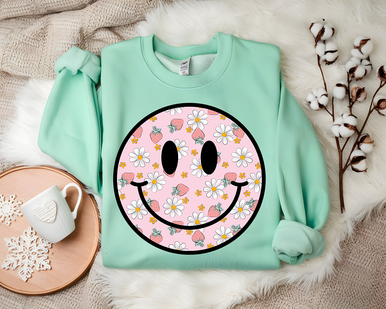 Strawberry Smiley - DTF TRANSFER