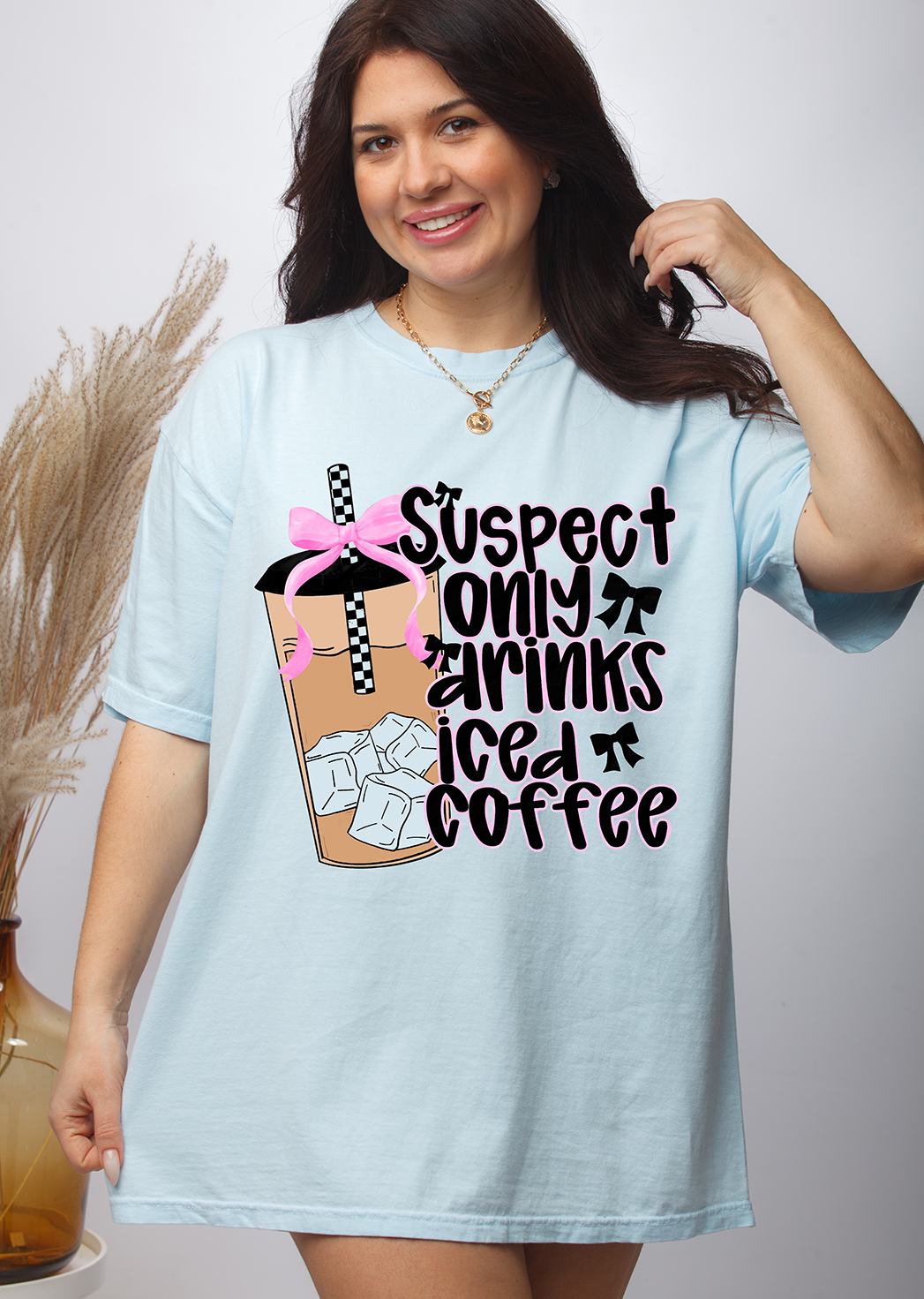 Suspect only drinks iced coffee- Full Color DTF Transfer-RTS- #66