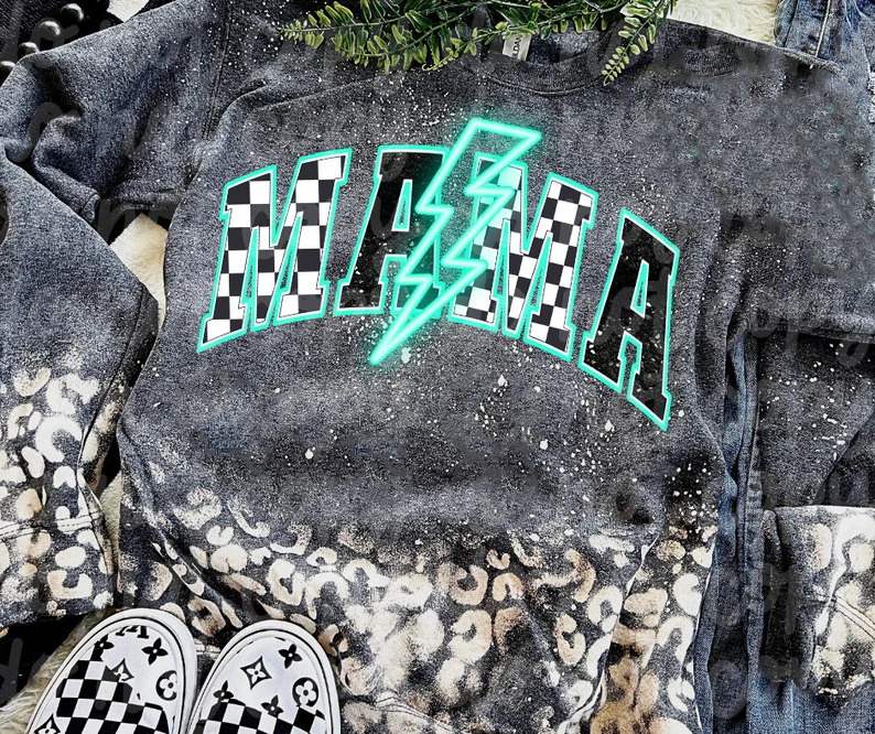 TEAL NEON MAMA - DTF TRANSFER