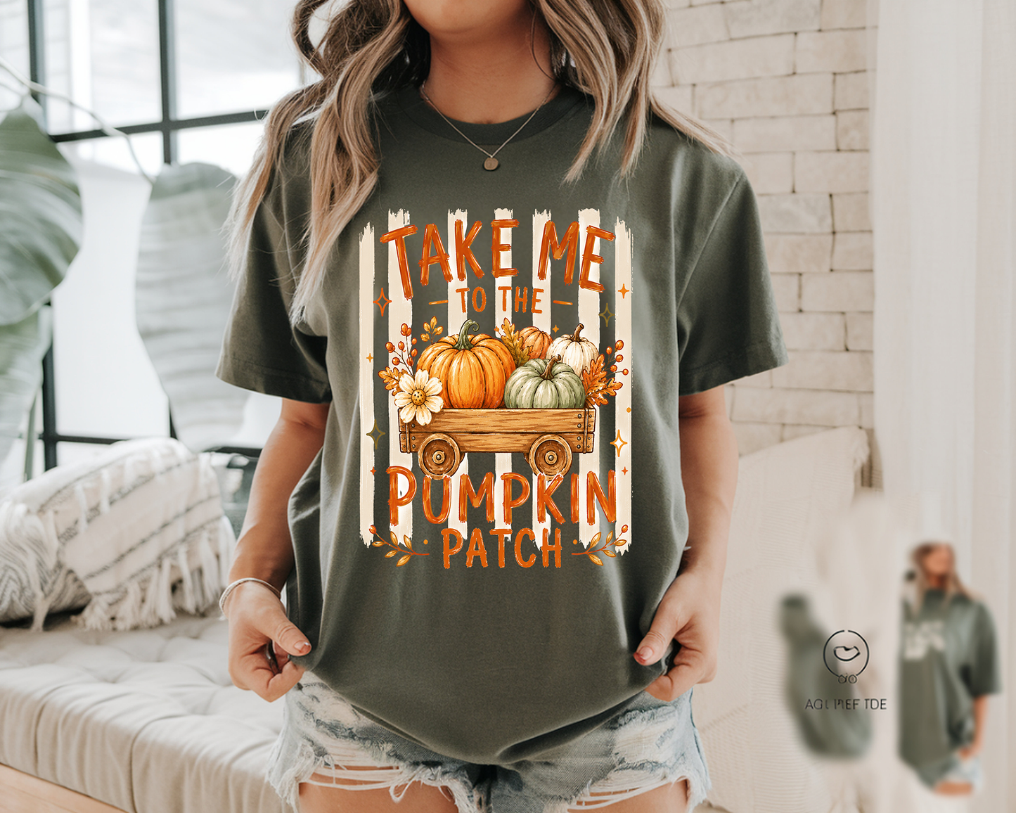 Take Me To The Pumpkin Patch Striped - Full Color - DTF Transfer - Flash Grab Friday