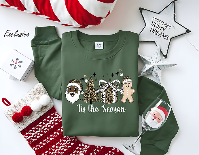 Tis The Season Leopard Santa - Full Color - DTF TRANSFER - NEW RELEASE (Exclusive)