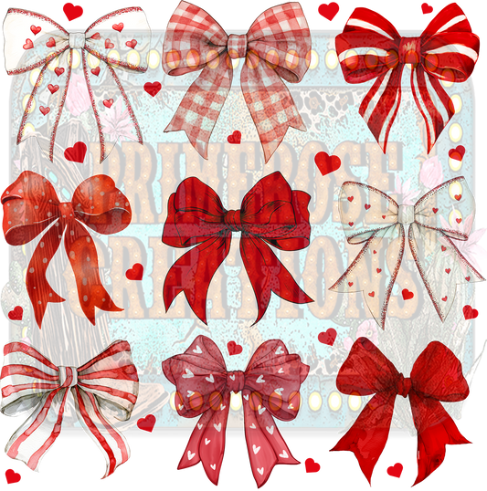 Valentines Red Bows Collage