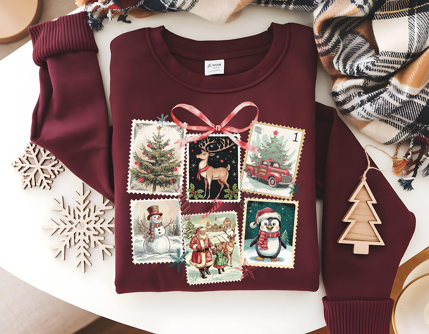 Vintage Christmas Stamps- Full Color DTF Transfer - Friday New Releases