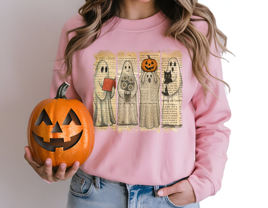 Vintage Spell Book Ghosties - Full Color-DTF Transfers--2-5 Business Days