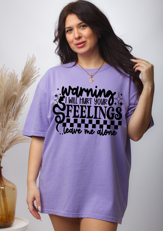 Warning Feelings -Single Color-DTF TRANSFER-2-5 Business Days