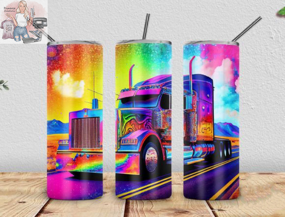 Watercolor Trucking 2 Tumbler Wrap
