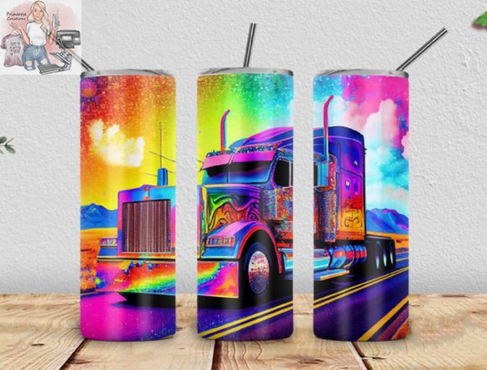 Watercolor Trucking 2 Tumbler Wrap