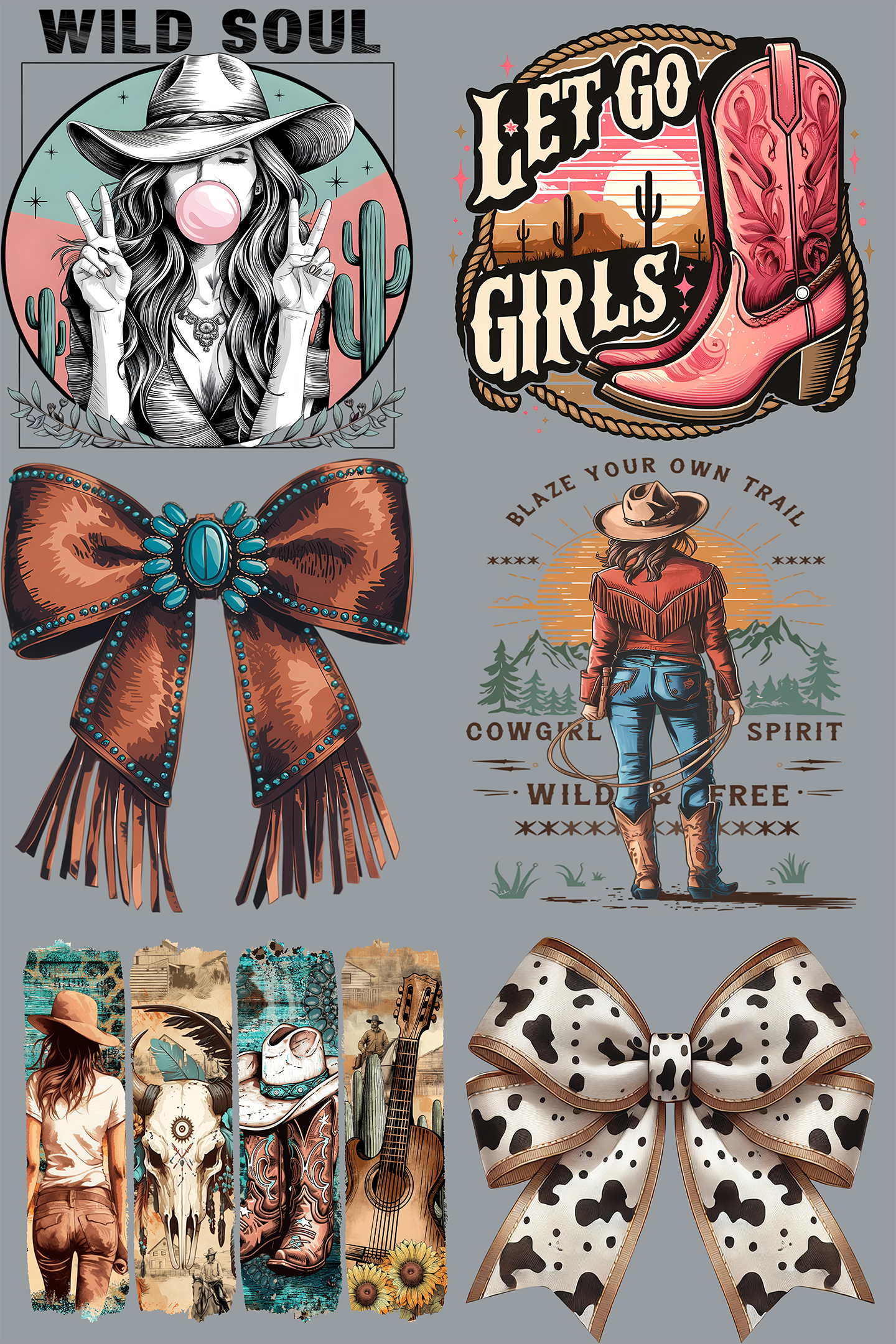 Western Cowgirl Pre-Made Gang Sheet 24X36