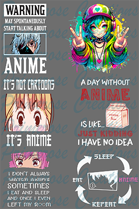 Anime -Pre Made Gang Sheet 24X36