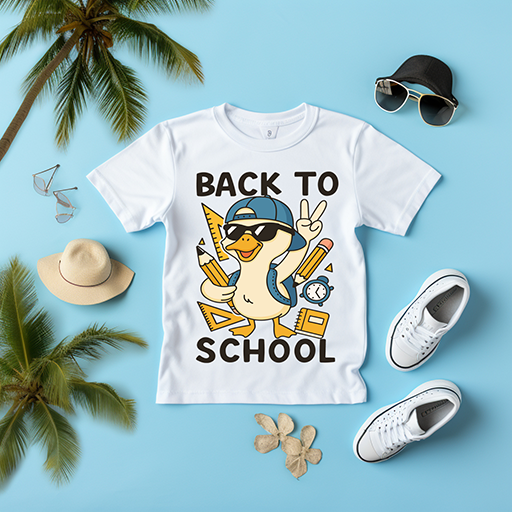 Back To School Goose Blue-Youth-Full Color- DTF Transfer