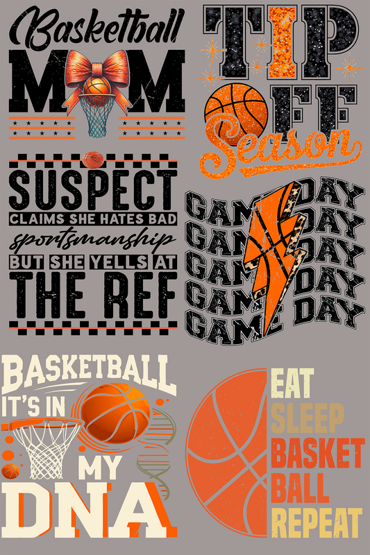 Basketball   - UV Gang Sheet 11x12 (6 stickers)