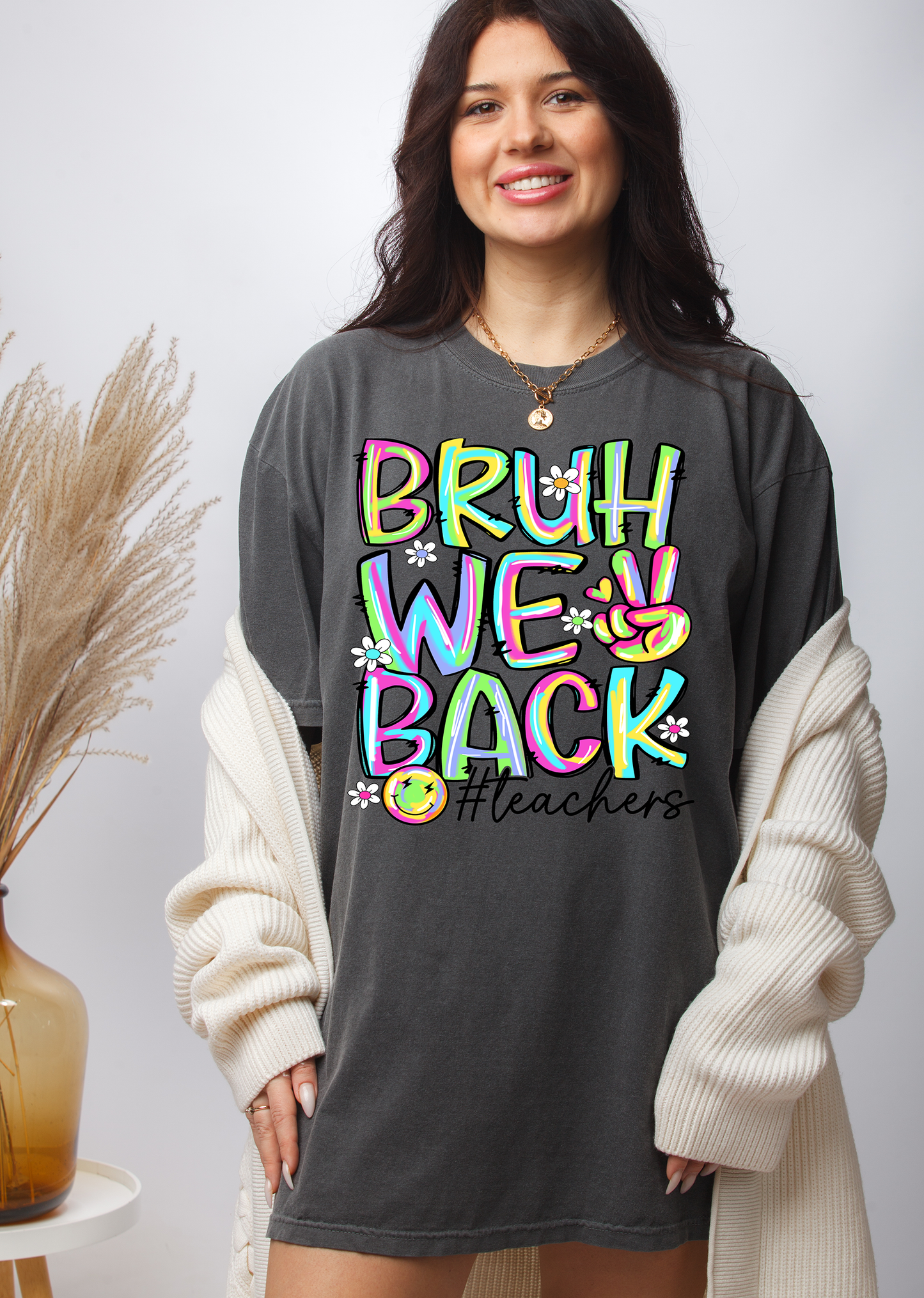 Brushstroke Bruh we back Teacher - DTF Transfer