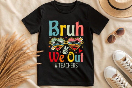 Bruh We Out Heart  Glasses- DTF TRANSFER