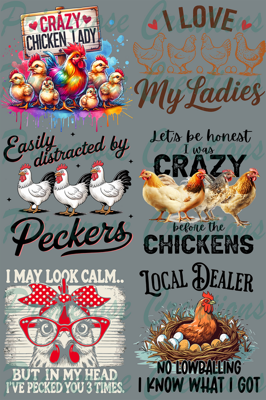 Chicken Lover  Pre Made Gang Sheet 24X36