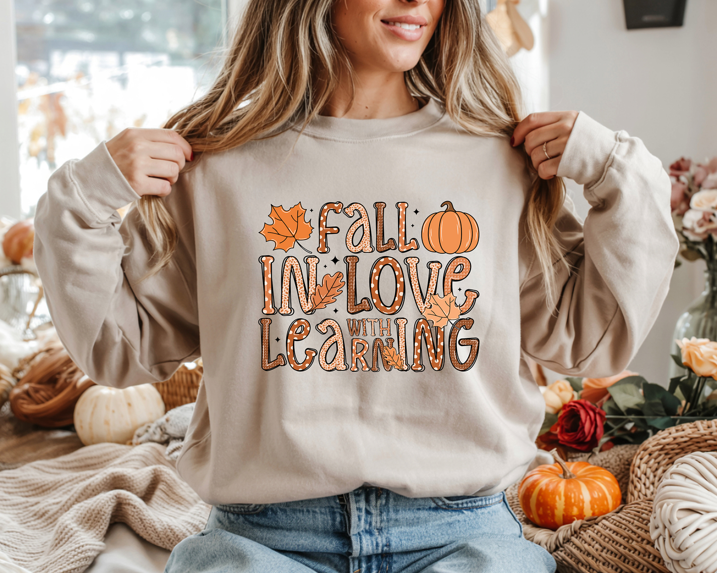 Falll in love with learning-Full Color -DTF TRANSFER- WHOLESALE