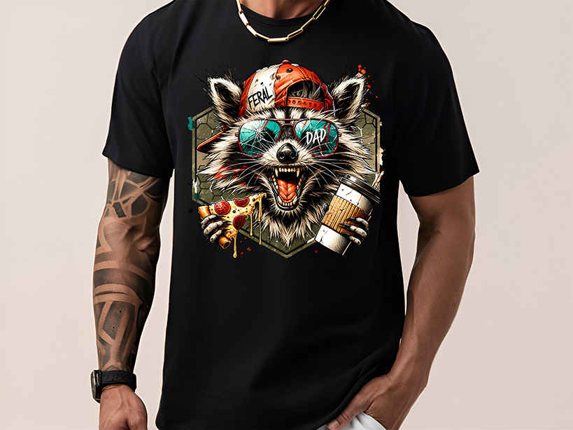 Feral Dad Racoon - DTF TRANSFER