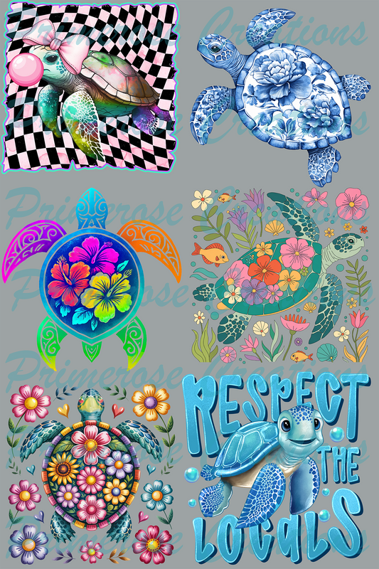 Turtle Time -Pre Made Gang Sheet 24X36