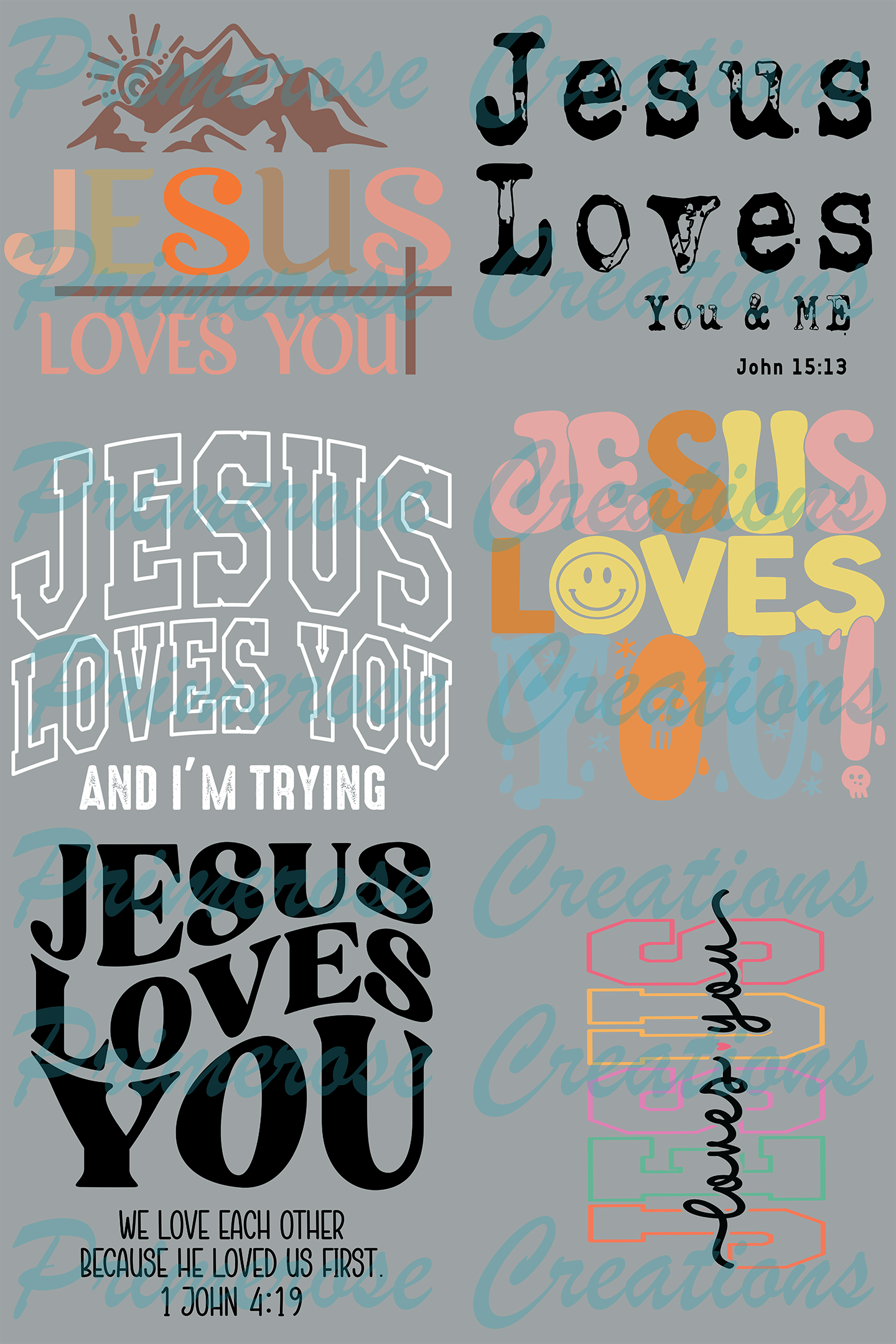 Jesus Loves U-Pre Made Gang Sheet 24X36