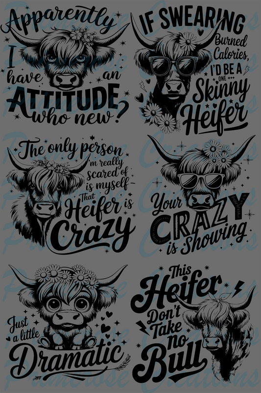 Heifer Cow-Pre Made Gang Sheet 24X36