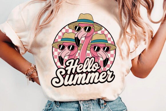 Hello Summer Flamingo - DTF TRANSFER