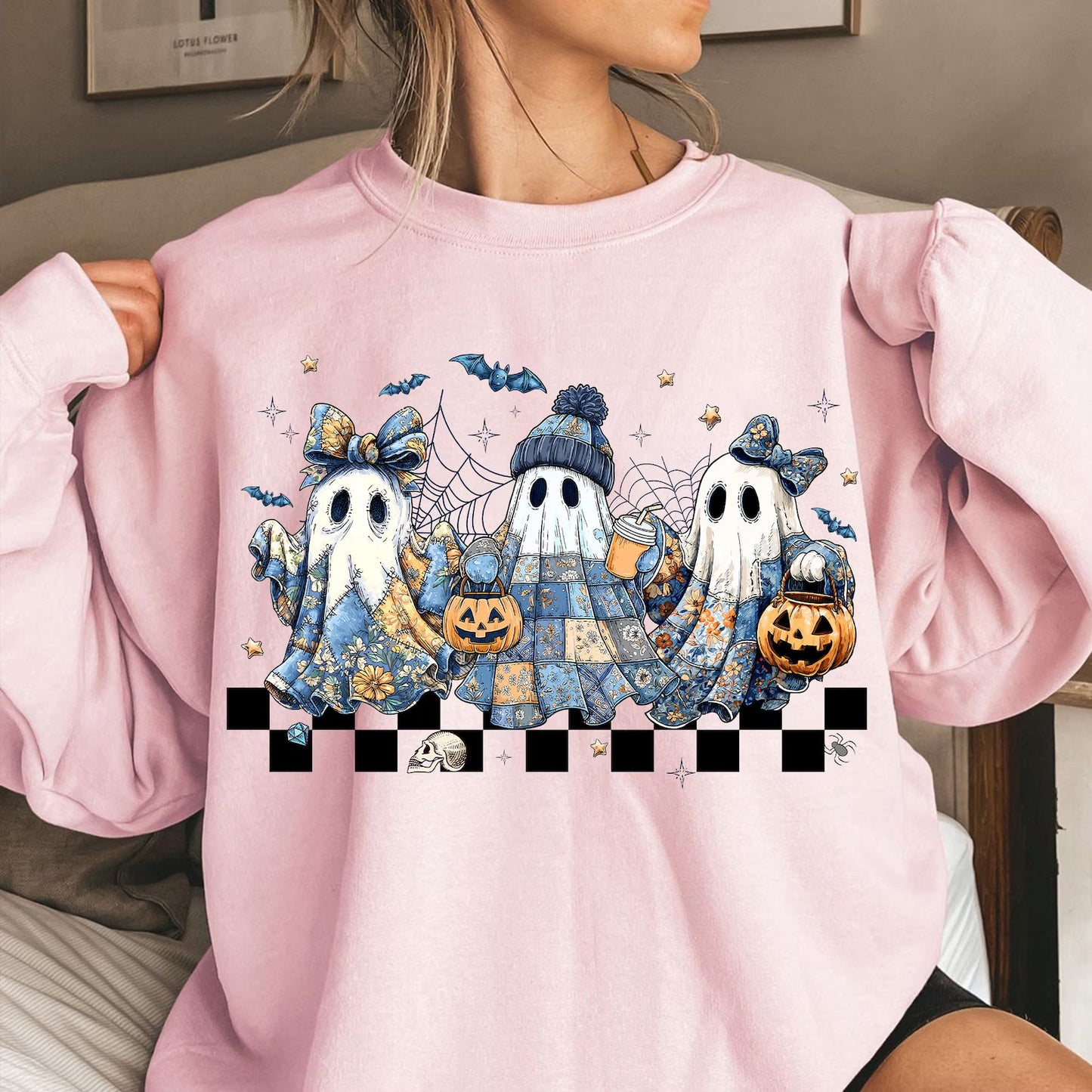 Quilted Ghostie Crew - Full Color DTF Transfer - RTS # 14