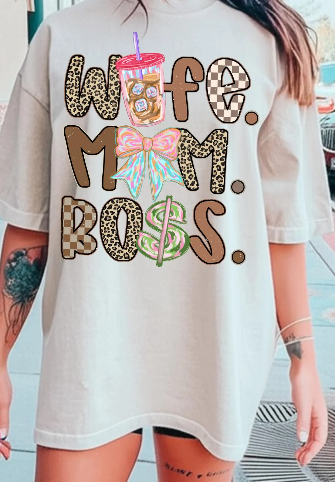 Wife Mom Boss - Full Color - DTF Transfer