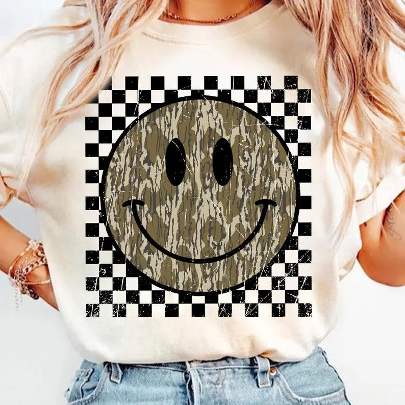 CAMO SMILEY - DTF TRANSFER -