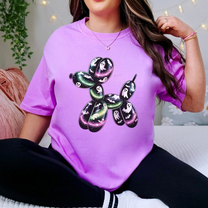 Ghost Neon Ballon Dog- Full Color DTF Transfer