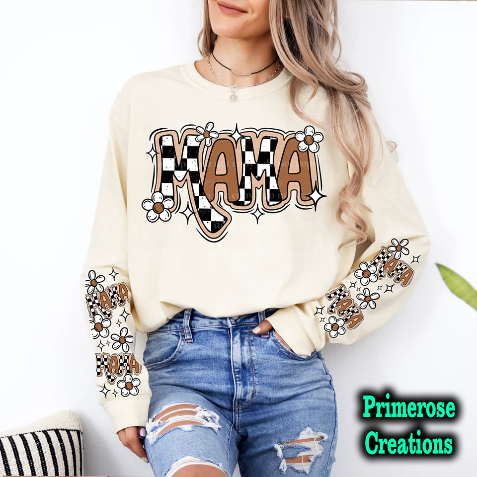 Mama Floral- W/Sleeve Set-DTF Transfer