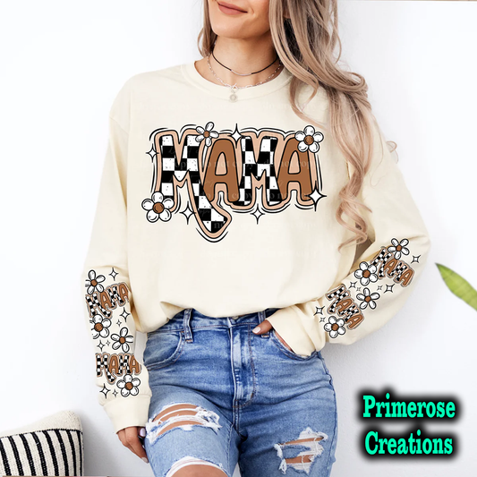 Mama Floral- W/Sleeve Set-DTF Transfer