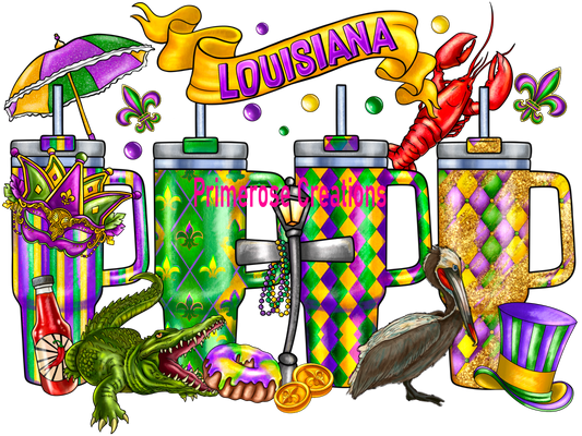 Mardi Gra Cups DTF
