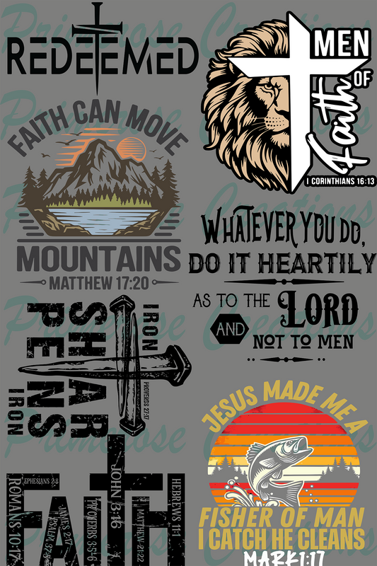 Men of Faith -Pre Made Gang Sheet 24X36