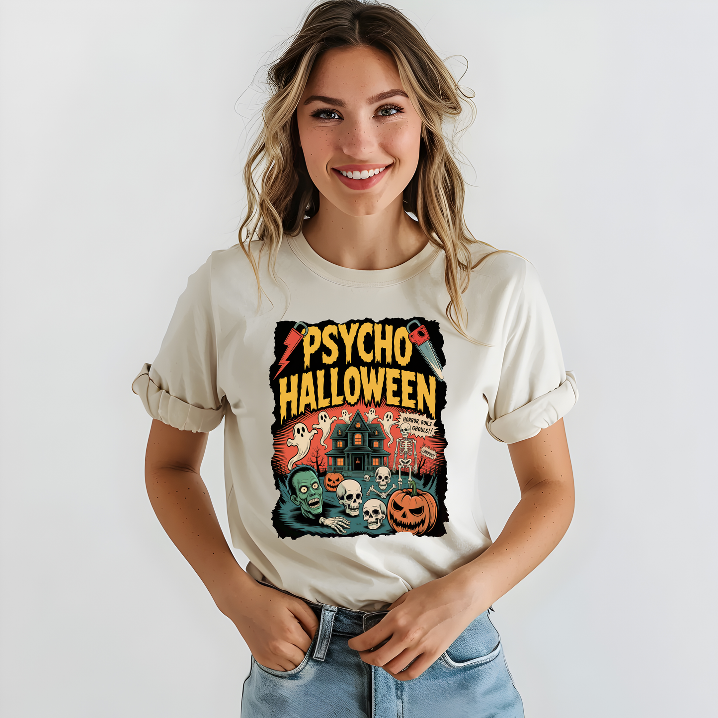 Psycho Halloween-Full Color-DTF TRANSFER-2-5 Business Days