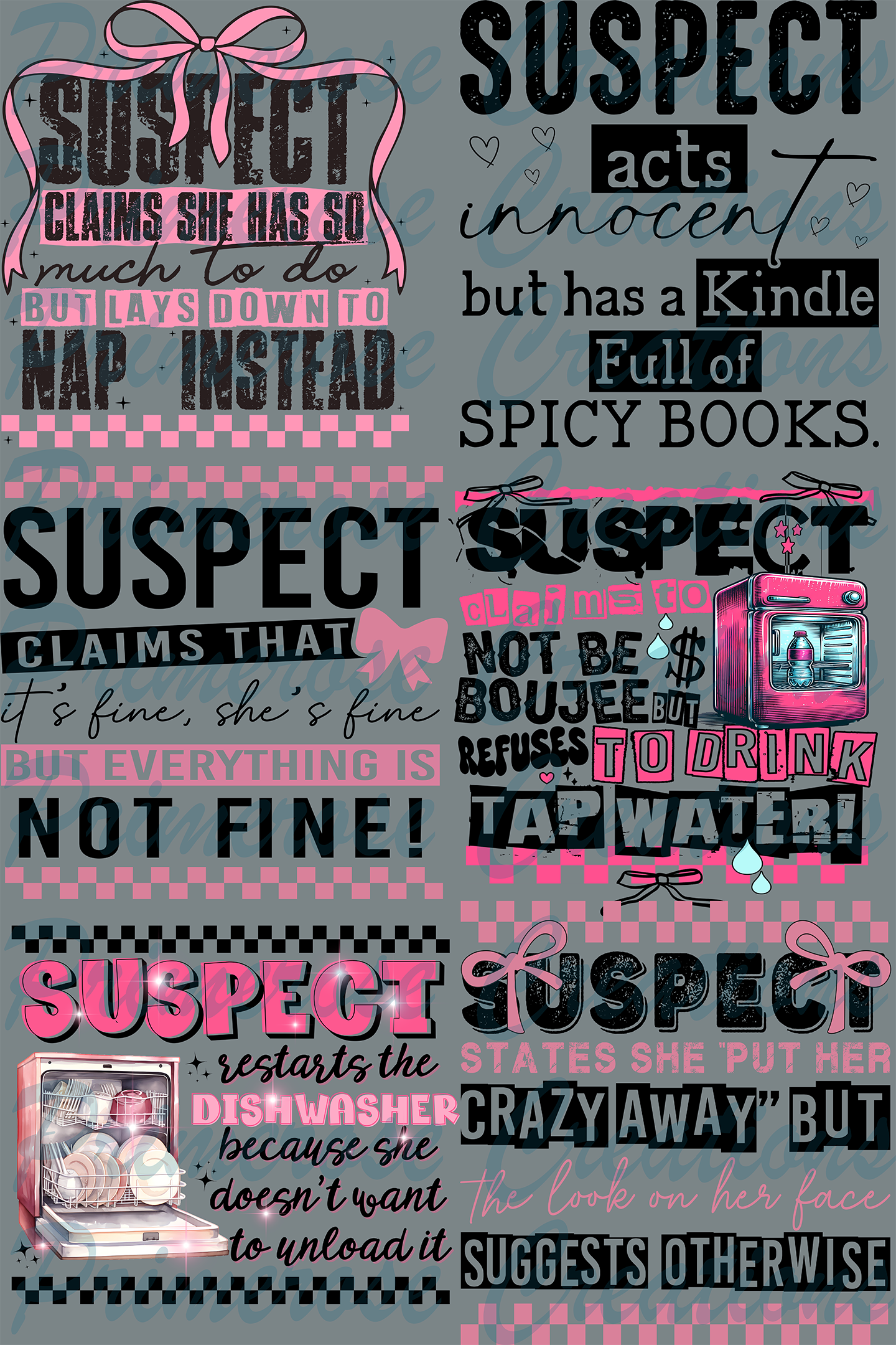 Suspect Claims Pre Made Gang Sheet 24X36