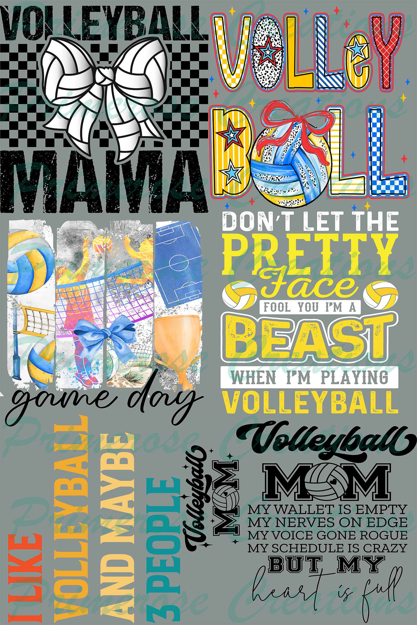 Volleyball Pre Made Gang Sheet 24X36