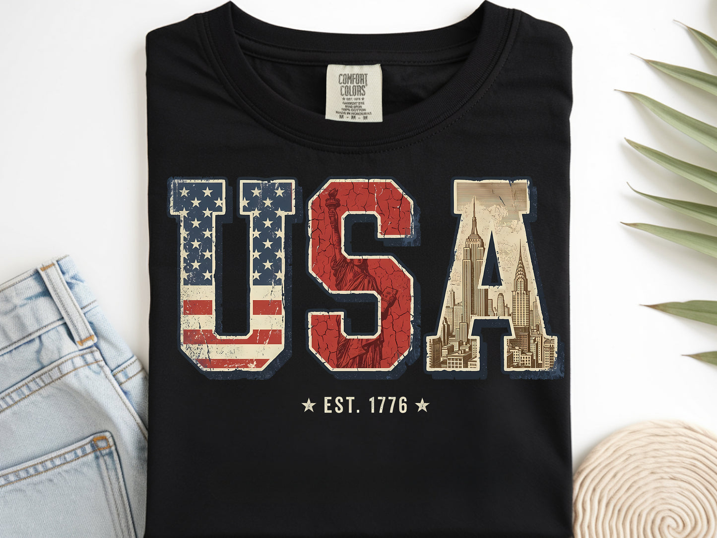 USA Tattered - Full Color - DTF Transfer - 2-5 Business Days