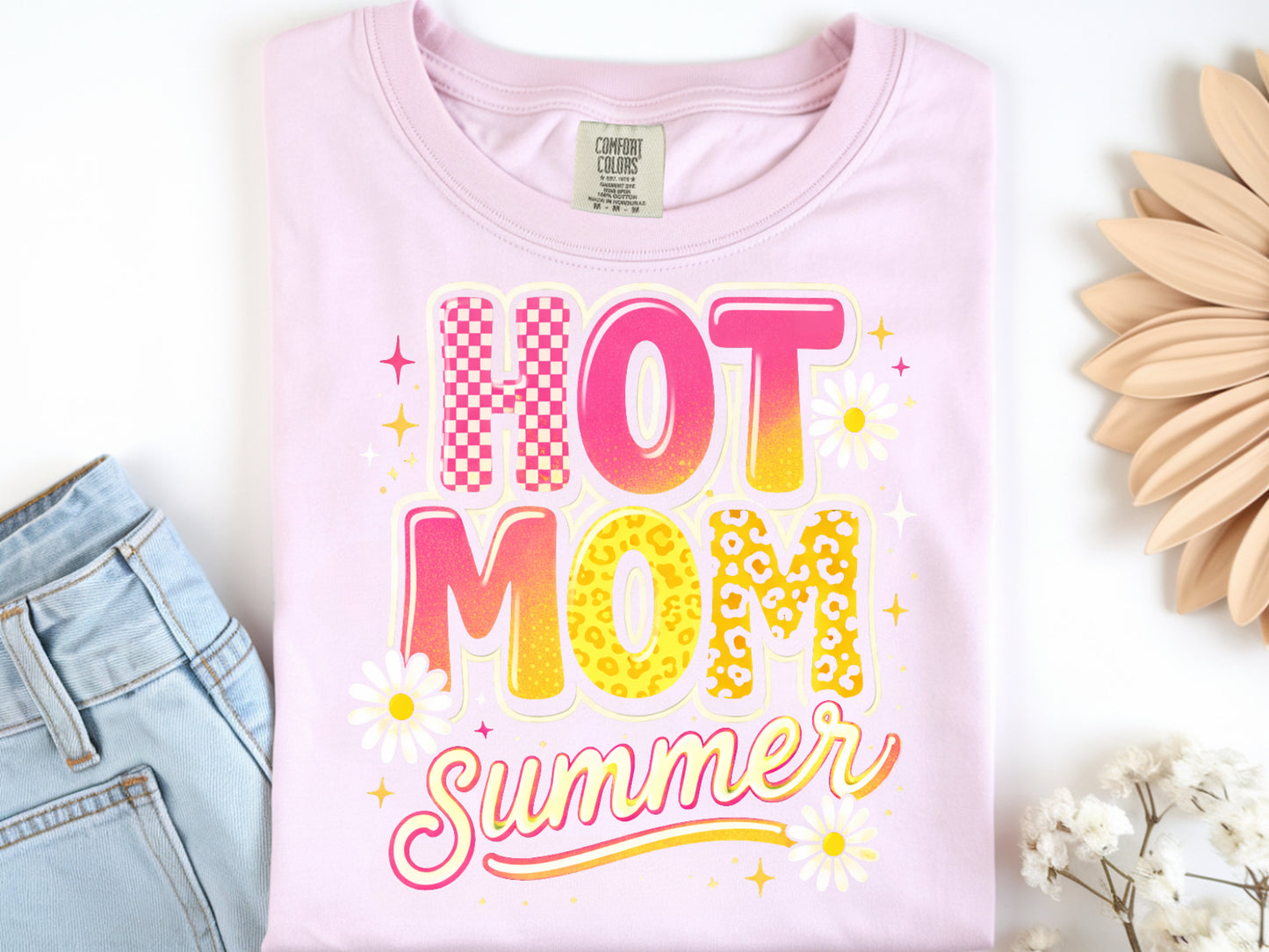 Hot Mom Summer - Full Color - DTF Transfer - 2-5 Business Days