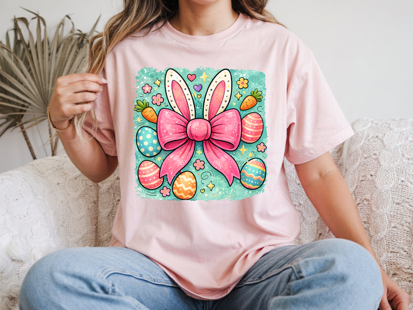 Bunny Bow - Full Color - DTF Transfer - 2-5 Business Days