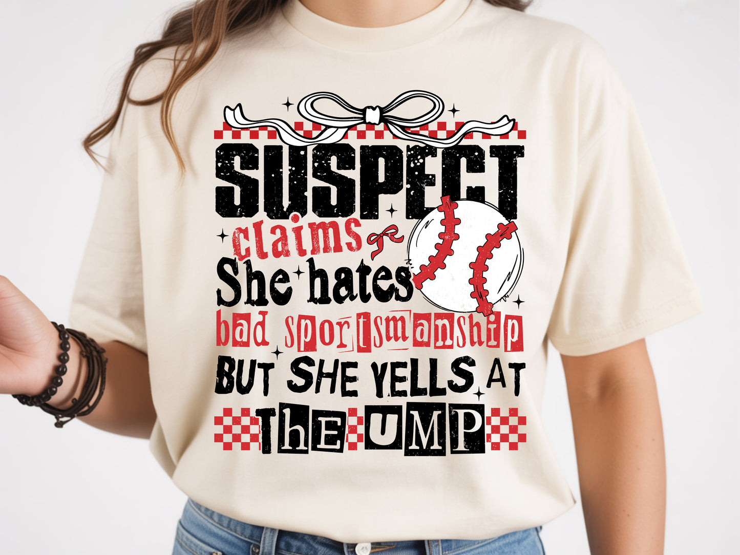 Suspect Baseball - Full Color - DTF Transfer - 2 to 5 business days