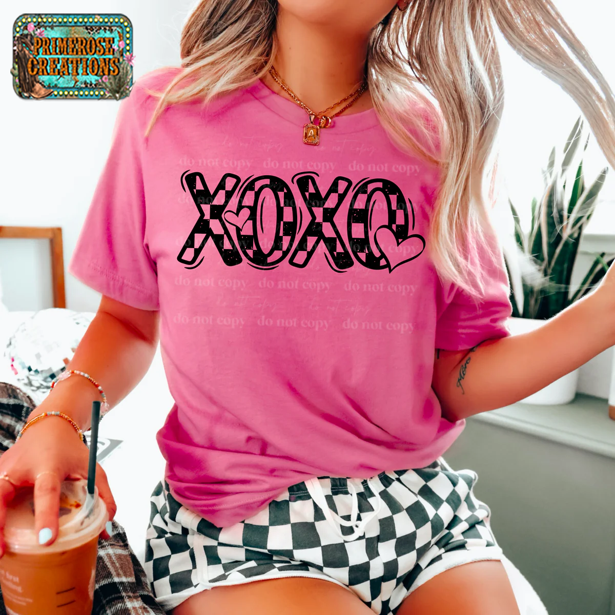 XOXO Checkered - Adult - Single Color Screenprint - * Ready To Ship *