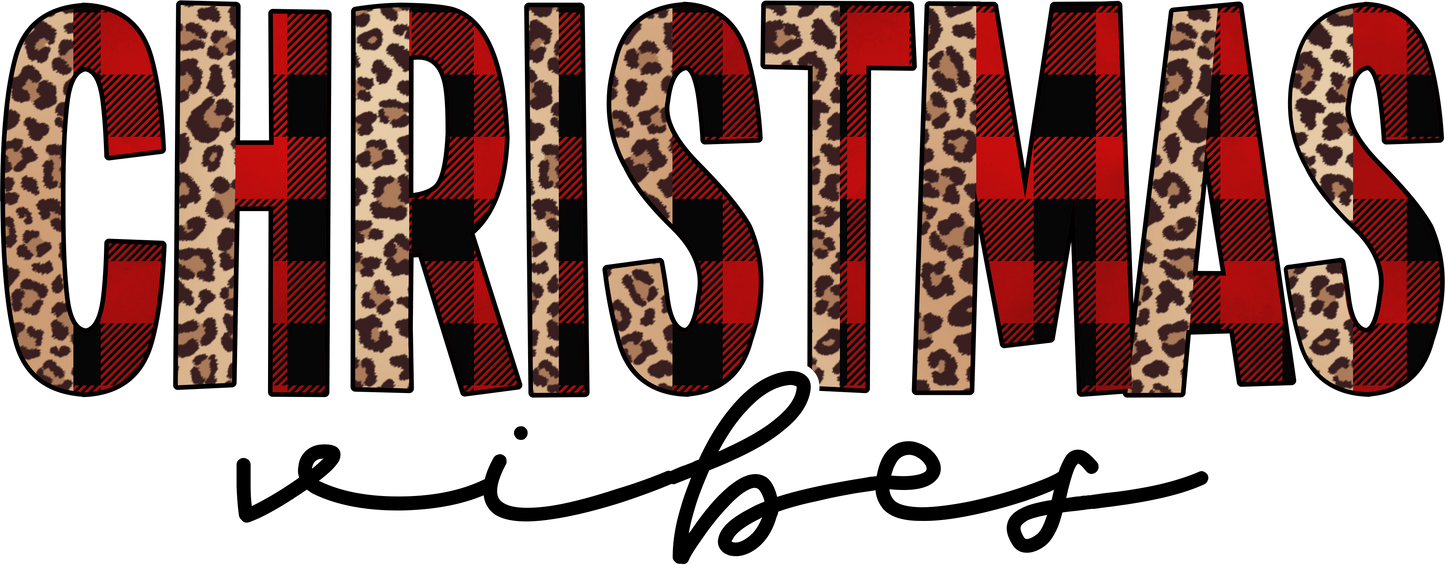 Christmas Vibes Plaid and Cheetah DTF