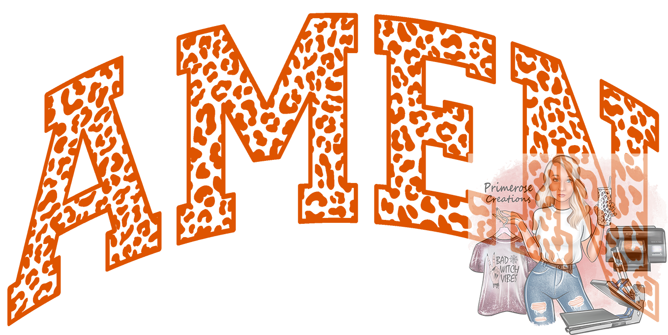 Amen Orange Cheetah DTF