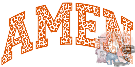 Amen Orange Cheetah DTF