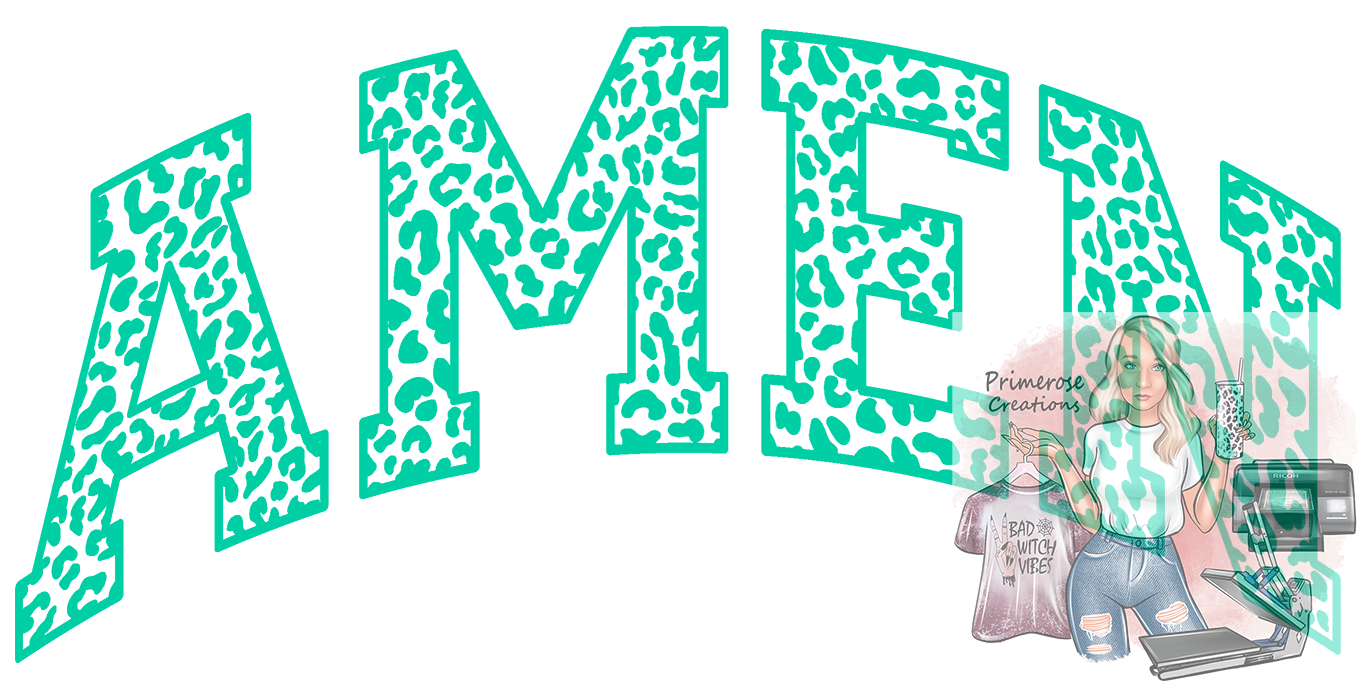 Amen Teal Cheetah DTF