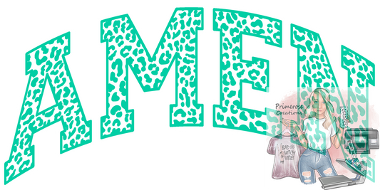 Amen Teal Cheetah DTF