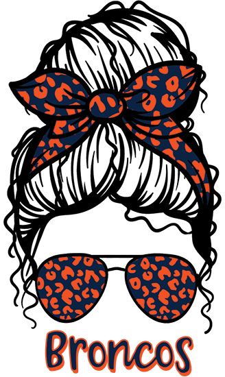 Broncos Cheetah Print Messy Bun DTF