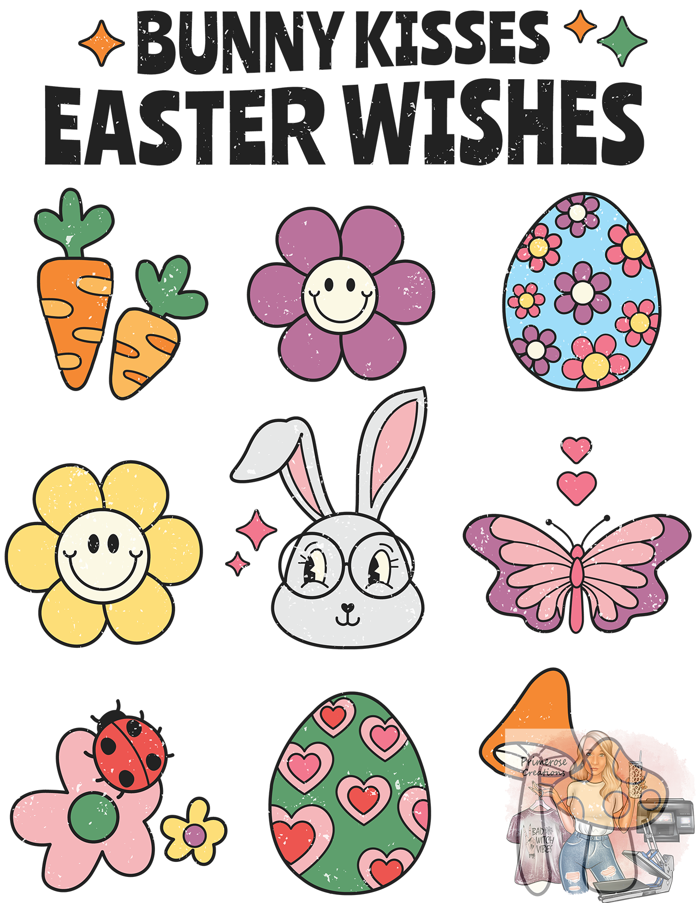 Bunny Kisses Easter Wishes DTF