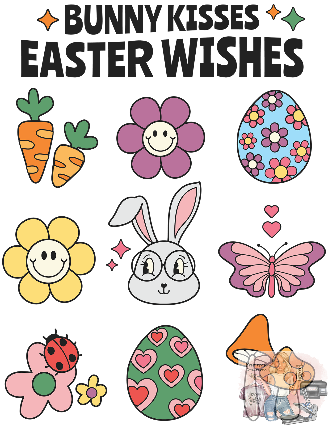 Bunny Kisses Easter Wishes DTF